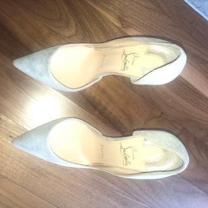 Christian Louboutin Iriza Size 36 (US 6) Light Gold Suede/Leather